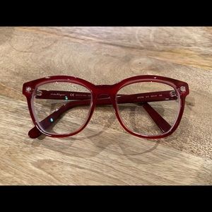 Ferragamo red eyeglasses frames